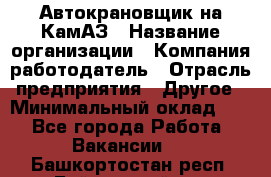 Автокрановщик на КамАЗ › Название организации ­ Компания-работодатель › Отрасль предприятия ­ Другое › Минимальный оклад ­ 1 - Все города Работа » Вакансии   . Башкортостан респ.,Баймакский р-н